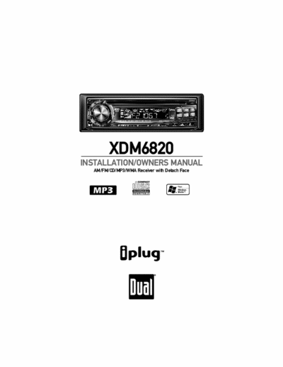 dual XDM6820 MANUAL FOR CAR STEREO